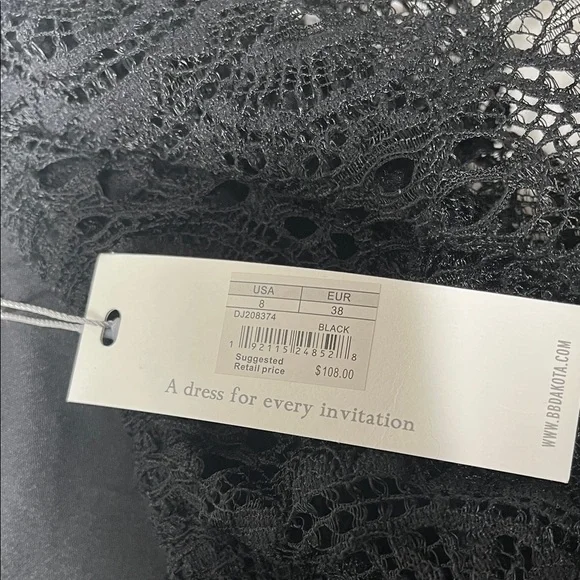 BB Dakota Elegant Black Strapless Lace Dress - Picture 5 of 10